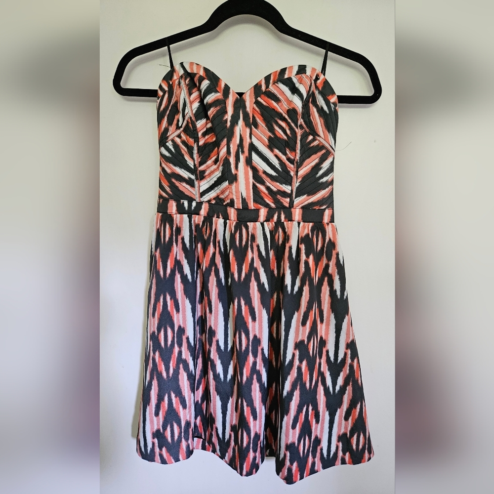Guess Pink and Black Sundress Spaghetti Strap Sweetheart